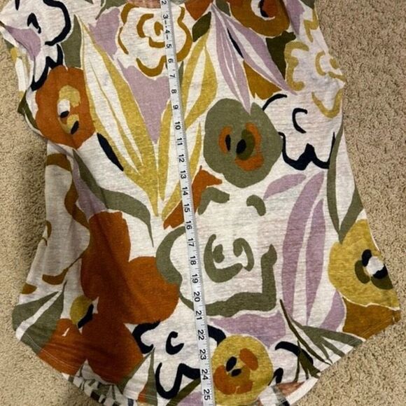 Rachel Zoe 100% linen cap‎ sleeve shirt tail top size M BIN P - Picture 6 of 6